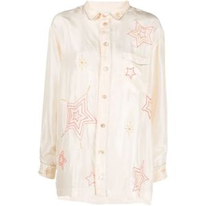 Forte Forte, Blouses & Shirts, Dames, Wit, S, Satijn, Satijnen Zijden Blouse