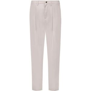 People of Shibuya, Broeken, Heren, Beige, XL, Polyester, Japanse Bi-Stretch Broek Shibuya Stijl