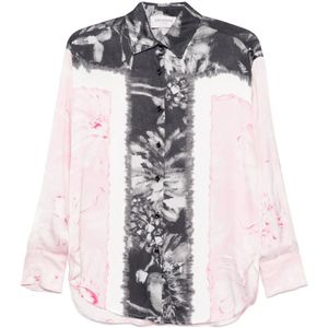 Ermanno Scervino, Blouses & Shirts, Dames, Veelkleurig, S, Roze & Paarse Overhemd