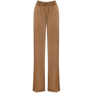 Herno, Broeken, Dames, Bruin, XS, Satijn, Satijnen Broek