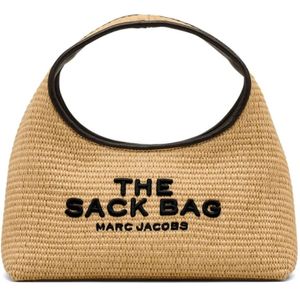 Marc Jacobs, Tassen, Dames, Beige, ONE Size, Katoen, Stijlvol Geweven Faux-Raffia Handtas