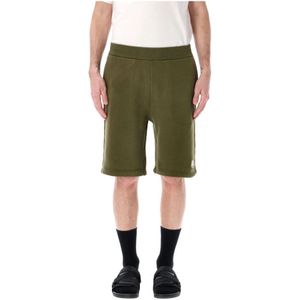 Moncler, Korte broeken, Heren, Groen, L, Katoen, Olijfgroene Bermuda Shorts Ss 25