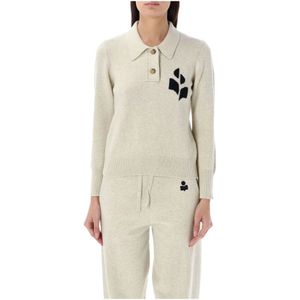 Isabel Marant Étoile, Truien, Dames, Grijs, M, Katoen, Lichtgrijs Gebreid Nola Sweater