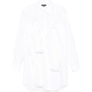 Comme des Garçons, Overhemden, Heren, Wit, M, Katoen, Katoenen Poplin Relaxte Fit Overhemd