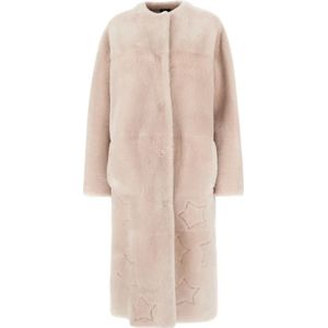 Blancha, Mantels, Dames, Beige, M, Stijlvolle Bontjas voor Vrouwen