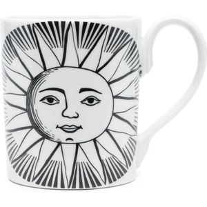 Fornasetti, Interieur, Dames, Wit, ONE Size, Zon Thema Porseleinen Beker