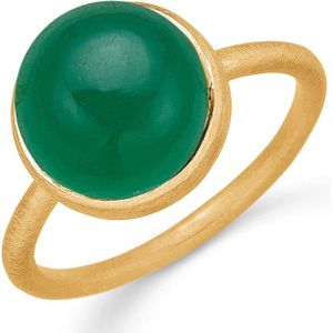 Frk. Lisberg, Accessoires, Dames, Geel, 60 MM, Groene Onyx Zilveren Ring