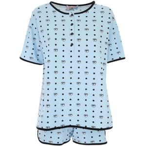 Chiara Ferragni Collection, Nachtkleding & Lounge, Dames, Blauw, M, Katoen, Pyjama