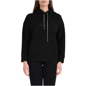 Max Mara, Sweatshirts & Hoodies, Dames, Zwart, M, Katoen, Agata Hoodie van Technisch Katoen Jersey