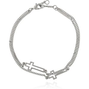 Dsquared2, Accessoires, Heren, Grijs, M, Messing Armband