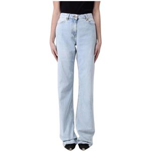 Elisabetta Franchi, Jeans, Dames, Blauw, W30, Denim, Lichtgewassen Denim Jeans