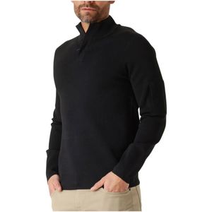 Genti, Sweatshirts & Hoodies, Heren, Zwart, XL, Zwarte Turtle Zip Trui