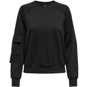 Only, Sweatshirts & Hoodies, Dames, Zwart, M, Polyester, Casual Life Longsleeve Sweatshirt
