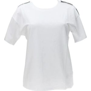 Moschino, Tops, Dames, Wit, XS, Wit Stijlvol Shirt
