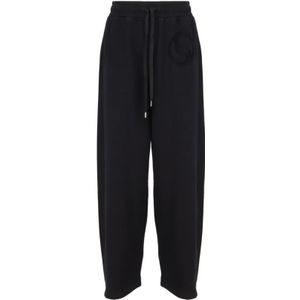 Stella McCartney, Broeken, Dames, Zwart, XS, Katoen, Logo Joggingbroek