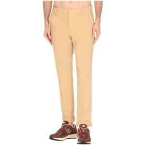 Dondup, Broeken, Heren, Beige, W36, Katoen, Blauwe Casual Katoenen Relaxte Fit Broek