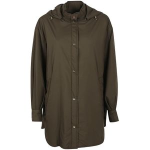 Herno, Jassen, Dames, Bruin, L, Groene Jas voor Vrouwen Stijlvolle Laagjes
