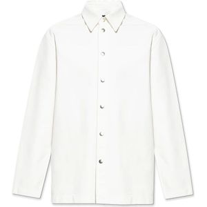 Jil Sander, Overhemden, Heren, Wit, L, Katoen, Shirt met Logo