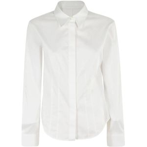 Helmut Lang, Blouses & Shirts, Dames, Wit, L, Stijlvolle Darted Shirt