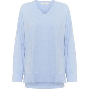InWear, Truien, Dames, Blauw, XS, Katoen, Windsurfer Melange V-hals Katoenen T-shirt