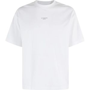 Drole de Monsieur, Tops, Heren, Wit, S, Katoen, Klassiek T-shirt met Slogan