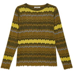 Maliparmi, Truien, Dames, Veelkleurig, L, Wol, Waved Path Sweater