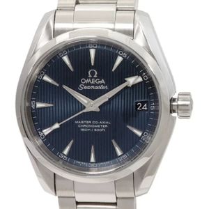 Omega Vintage, Pre-owned, Dames, Blauw, ONE Size, Leer, Pre-owned Metal watches
