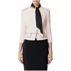 Elisabetta Franchi, Jassen, Dames, Roze, M, Polyester, Chique Jas met Strik