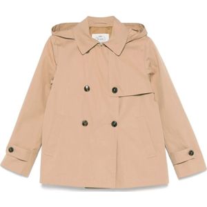 Herno, Mantels, Dames, Bruin, M, Kameel Dubbel-Borstjas met Riemmanchetten