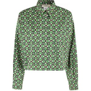 Weekend, Jassen, Dames, Groen, L, Katoen, Groen Bedrukt Katoenen Overhemd