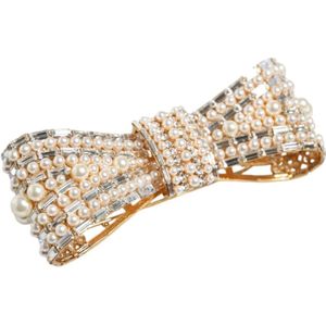 Dolce & Gabbana, Accessoires, Dames, Geel, ONE Size, Kristallen Strik Broche Goudtoon