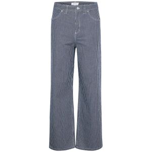 Part Two, Broeken, Dames, Zwart, M, Denim, Relaxed Fit Pinstripe Jeans