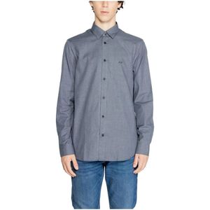 Armani Exchange, Overhemden, Heren, Blauw, S, Katoen, Klassieke katoenen overhemd