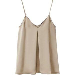 Fabiana Filippi, Tops, Dames, Beige, S, Beige Spaghetti Strap Bustier Top