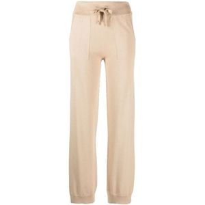 Lorena Antoniazzi, Broeken, Dames, Beige, S, Katoen, Beige Gebreide Broek Casual Activewear