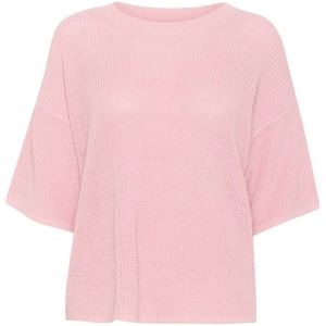 Part Two, Truien, Dames, Roze, XS, Katoen, Roze Linnen Katoen Relaxte Pasvorm Trui