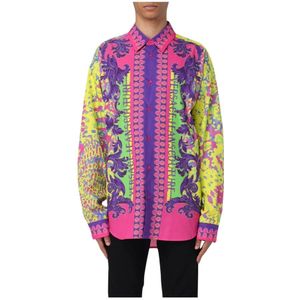 Versace Jeans Couture, Overhemden, Heren, Veelkleurig, L, Barok Print Shirt voor Mannen
