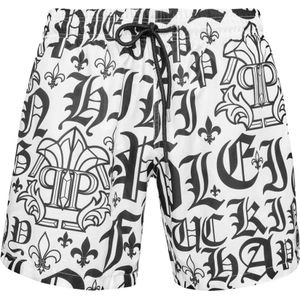 Philipp Plein, Badkleding, Heren, Zwart, L, Heren Zwembroek in Marineblauw