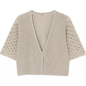 Gustav, Truien, Dames, Beige, XL, Katoen, Kortemouw Gebreid Vest Roomwit