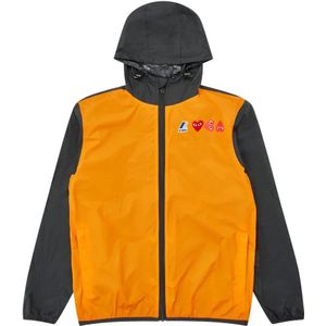Comme des Garçons Play, Jassen, Heren, Oranje, L, Nylon, Waterafstotende Oranje/Zwarte Ritsjas