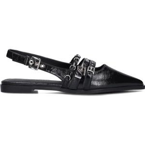 Stefano Lauran, Schoenen, Dames, Zwart, 38 EU, Linnen, Elegante zwarte slingbacks voor de zomer