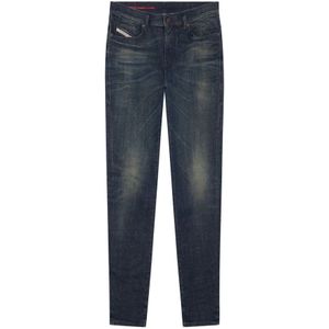 Diesel, Jeans, Heren, Blauw, W38 L32, Katoen, High-Waisted Skinny Stretch Jeans