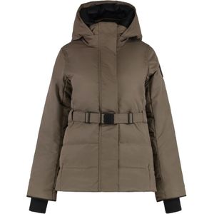 Canada Goose, Jassen, Dames, Bruin, S, Korte donsjas met capuchon en riem