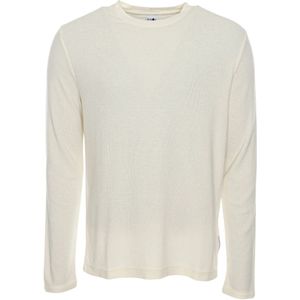 Nn07, Truien, Heren, Wit, XL, Katoen, Wafel Gebreid Longsleeve Shirt
