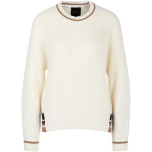 Marc Cain, Truien, Dames, Wit, L, Wol, Ei-vormige Gebreide Trui