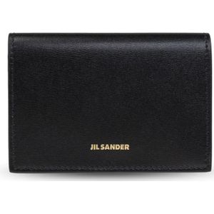 Jil Sander, Accessoires, Dames, Zwart, ONE Size, Leer, Kaarthouder