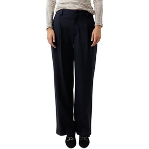 Closed, Broeken, Dames, Blauw, W26, Leer, Wijde Pijpen Hoge Taille Broek