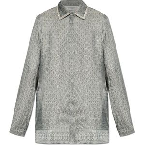 Golden Goose, Blouses & Shirts, Dames, Grijs, S, Shirt met decoratieve kraag