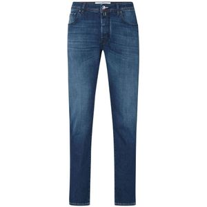 Jacob Cohën, Jeans, Heren, Blauw, W36, Denim, Slim Fit Denim Jeans Paris Label