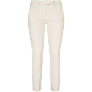 Dondup, Broeken, Dames, Beige, W29, Katoen, Slim Fit Broek met Zakken